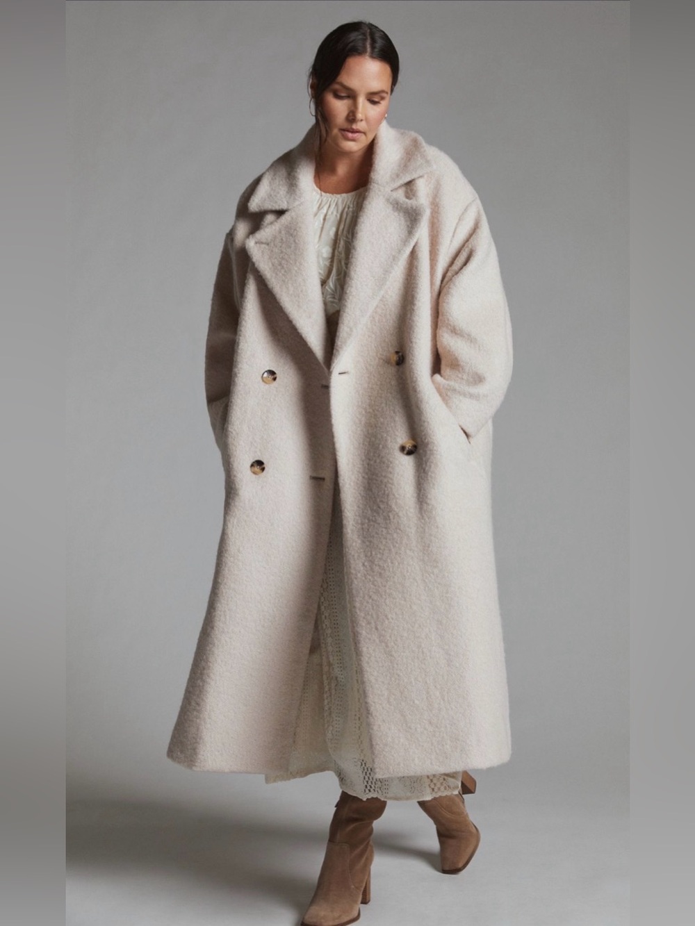 Anthropologie Boucle Cocoon Coat EUC